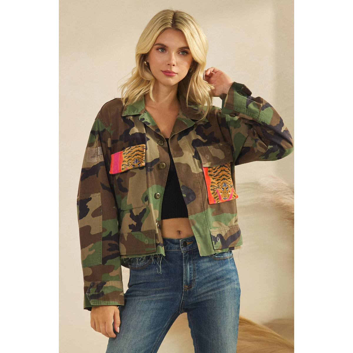 Camo Jacket with Tiger Print – Magnolia & Fig