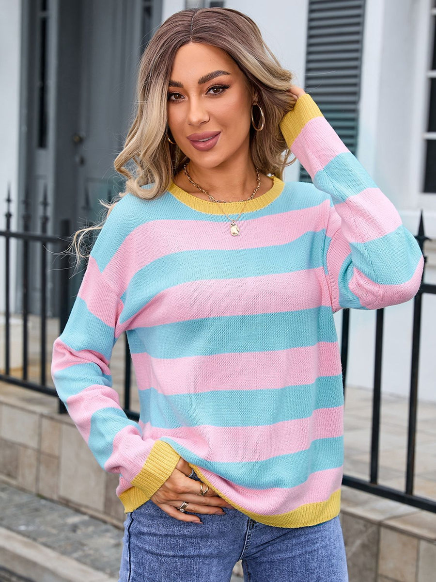 トップス Striped Waffle Henry Neck Pullover Striped Waffle LS Tee | Saturdays NYC