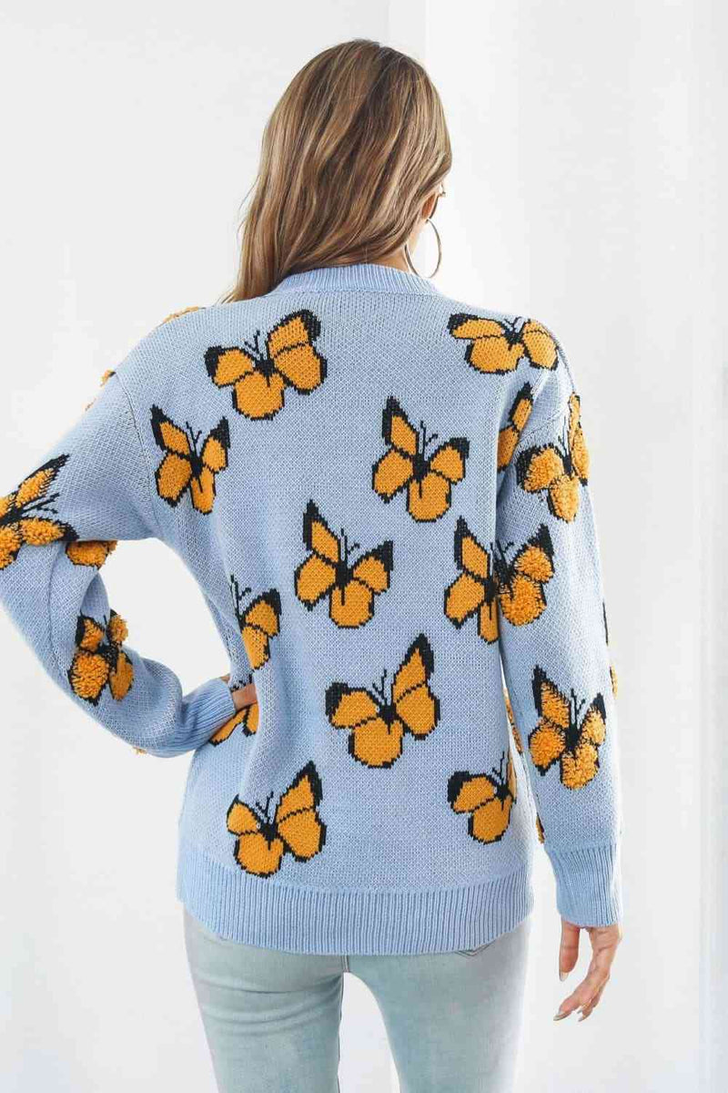 Blue butterfly online sweater