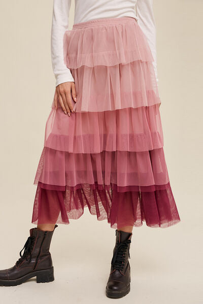 Say You'll Be Mine! Layered Tulle Midi Skirt (website exclusive)