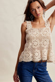 Annabel Crochet Square Neck Top