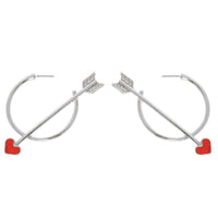 Valentines Day Rhinestone Cupid Hoops (Final Sale)