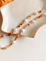 18K Josephine Bohemian Handmade Rose Pearl and Bead Necklace