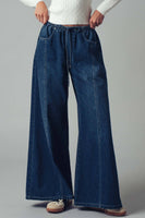 Wide Leg Drawstring Western Pants