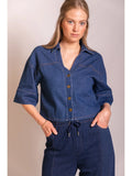 Boxy Utility Denim Top