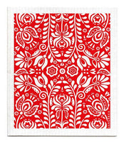 Swedish Dishcloth - Scandi Bloom - Red