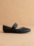 The Soho | Black Ballet Fall Flat with Buckle