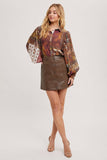 Faux Leather Button Mini