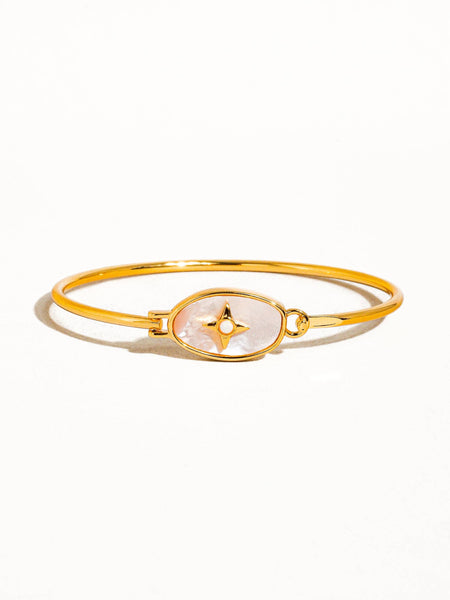 Aileen 18K Gold Vintage Star Shell Bangle