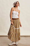 Embroidered Tiered Maxi Skirt