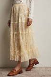 Tiered Lace Midi Skirt