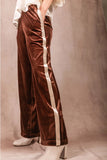 Velvet Contrast Stripe Trouser (Hunter or Cocoa)