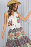 Eyelet Boho Embroidery Cotton Vest
