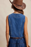 Maisy Button-Front Denim Vest