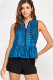 Scallop Print Mindy Blouse