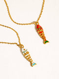 Laguna 18K Gold Non-Tarnish Enamel Fish Pendant Necklace
