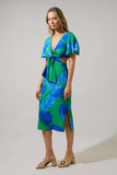 Joelle Front Tie Midi Dress Gresia Tropical