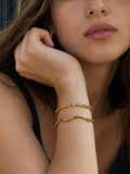Kennedy 18K Gold Non-Tarnish Sculptural Wave Bangle Bracelet