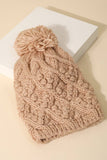 Cable Knit Pom Beanie