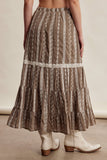 Embroidered Tiered Maxi Skirt