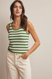 Striped Crochet Knit Tank (Navy or Green)