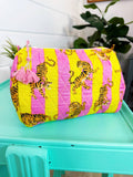 Quilted Makeup Bags | Cosmetics Bag | Lemonade Tiger Print
