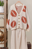 Football  Button V Neck Knit Cardigans