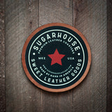 Louisville Kentucky Racehorse Leather Coaster