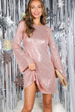 Clarissa Bow Back Cocktail Dress (Blush, Champagne)