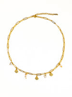 June 18K Gold Non-Tarnish Seashells Charm Necklace