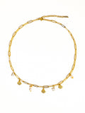June 18K Gold Non-Tarnish Seashells Charm Necklace