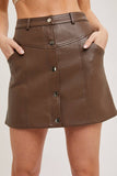 Faux Leather Button Mini