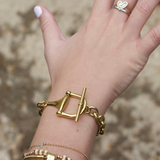 Equestrian Horse Bit Toggle Bracelet 18K Gold Non Tarnish Classic