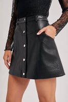 Faux Leather Button Mini