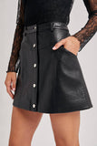 Faux Leather Button Mini