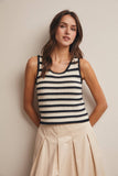 Striped Crochet Knit Tank (Navy or Green)