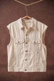 Western Sunset Embroidered Denim Vest