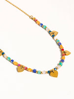 Archie 18K Gold Non-Tarnish Beaded Heart Necklace