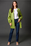 Faux Leather Puff Sleeve Jacket