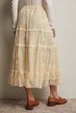Tiered Lace Midi Skirt