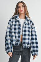 Drop Shoulder Plaid Fleece Maisy Jacket