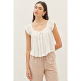Ruffle Louise Top (Blush or White)