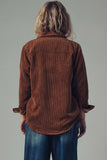 Plaid Lined Corduroy Flannel Shacket (Brown or Olive)