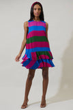 Saige Striped Una Shift Mini Dress