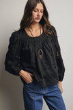 Lace Boho Blouse (Black or Ivory)