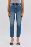 High Rise Crop Straight Denim