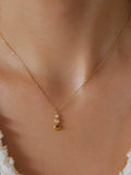 Evania 18K Gold Non-Tarnish Tiger Eye Drop Necklace