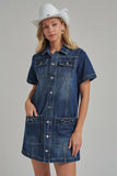 Maribeth Denim Dress with Horsebit Trim