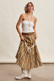 Embroidered Tiered Maxi Skirt