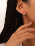 Jocelyn 18K Gold-Plated Floral C-Hoop Earring